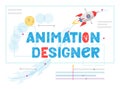 Animation designer lettering Royalty Free Stock Photo